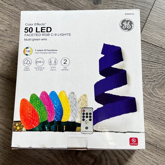 GE Color Effects Faceted RGB C-9 Lights - Picture 1 of 4
